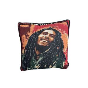 Bob Marley Vintage Throw Pillow Reggae Music Iconic Image Multicolor